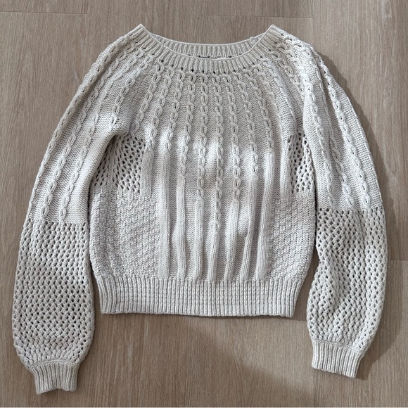 Anthropologie Sweaters - Anthropologie Guinevere Cream Knit Sweater